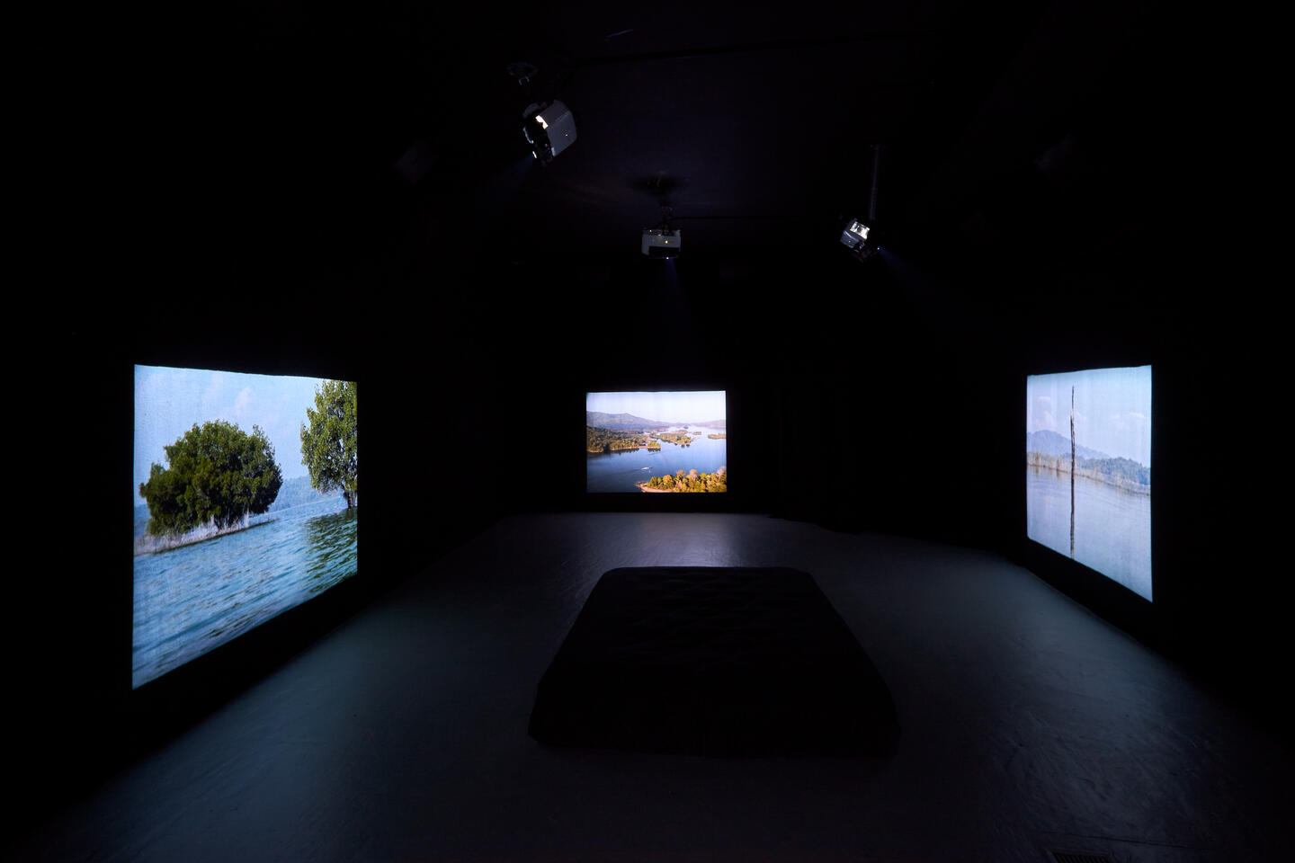 Drifting Bodies, 2025, multi-channel video installation. Courtesy: the artists and Storefront for Art and Architecture, New York; photography: © Luis Corzo