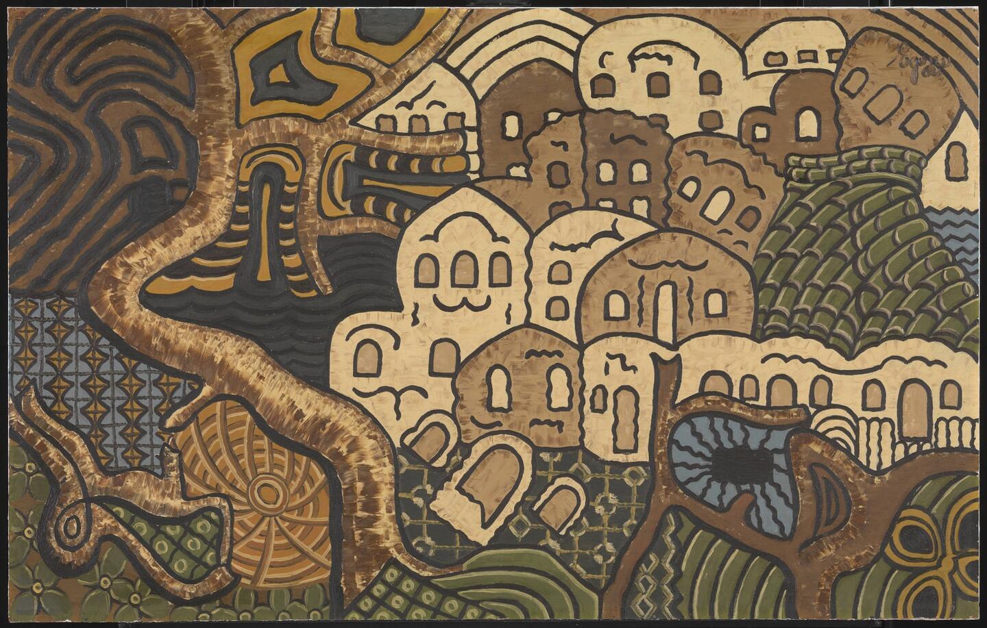 Uzo Egonu, Northern Nigerian Landscape, 1964. © The estate of Uzo Egonu. Courtesy: Tate