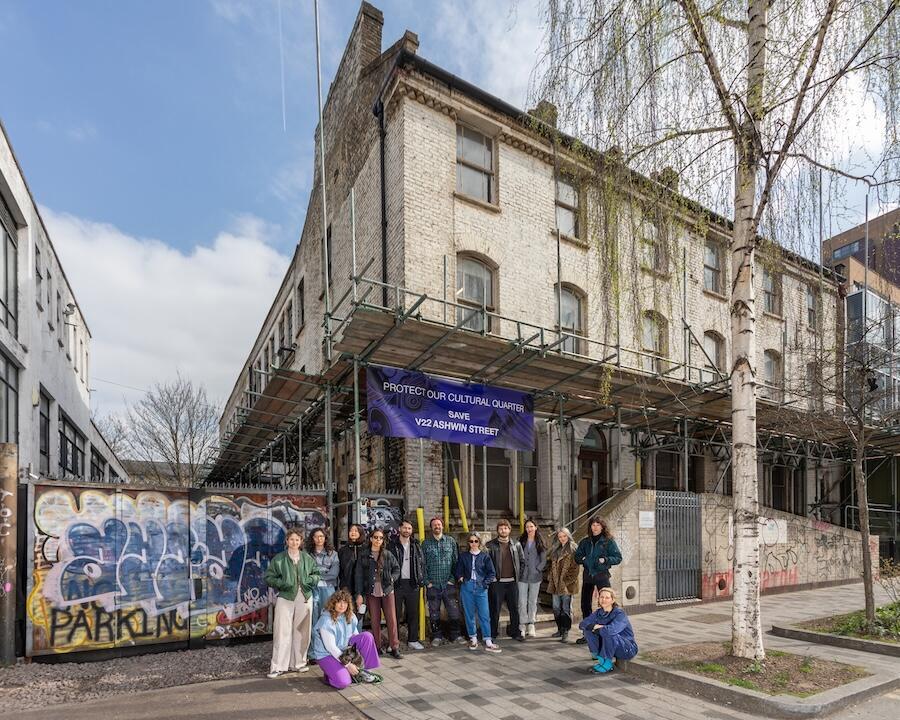 Residents outside of 10-16 Ashwin Street, 2025